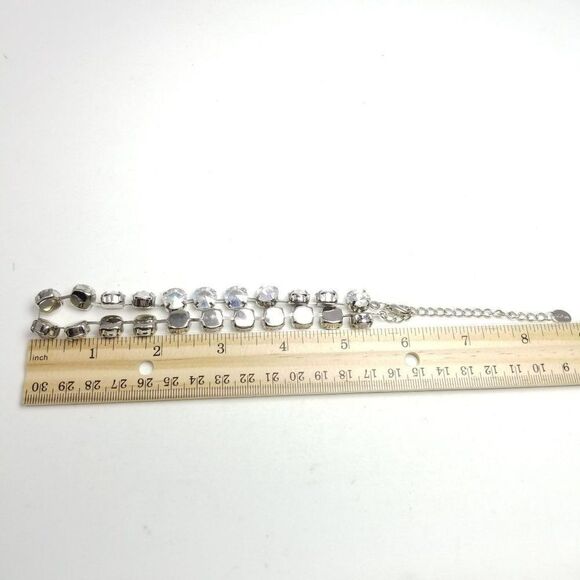 Vintage Claire's Y2K Chunky Rainbow Rhinestone Collar Choker Necklace Adjustable - Picture 7 of 7